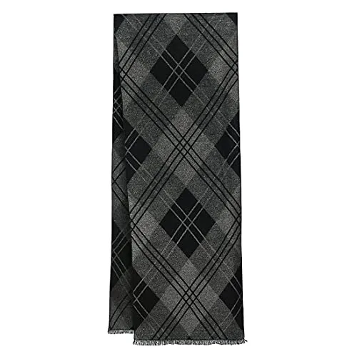 Scarf Warm and Soft Winter Scarf Scarf Knitted Plaid Winter Long Scarves Grey One Size