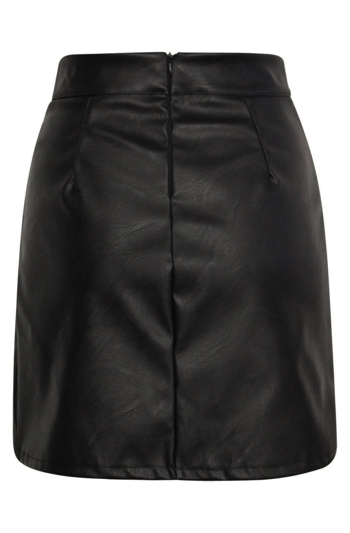 Siobhan Faux Leather Front Wrap Skirt