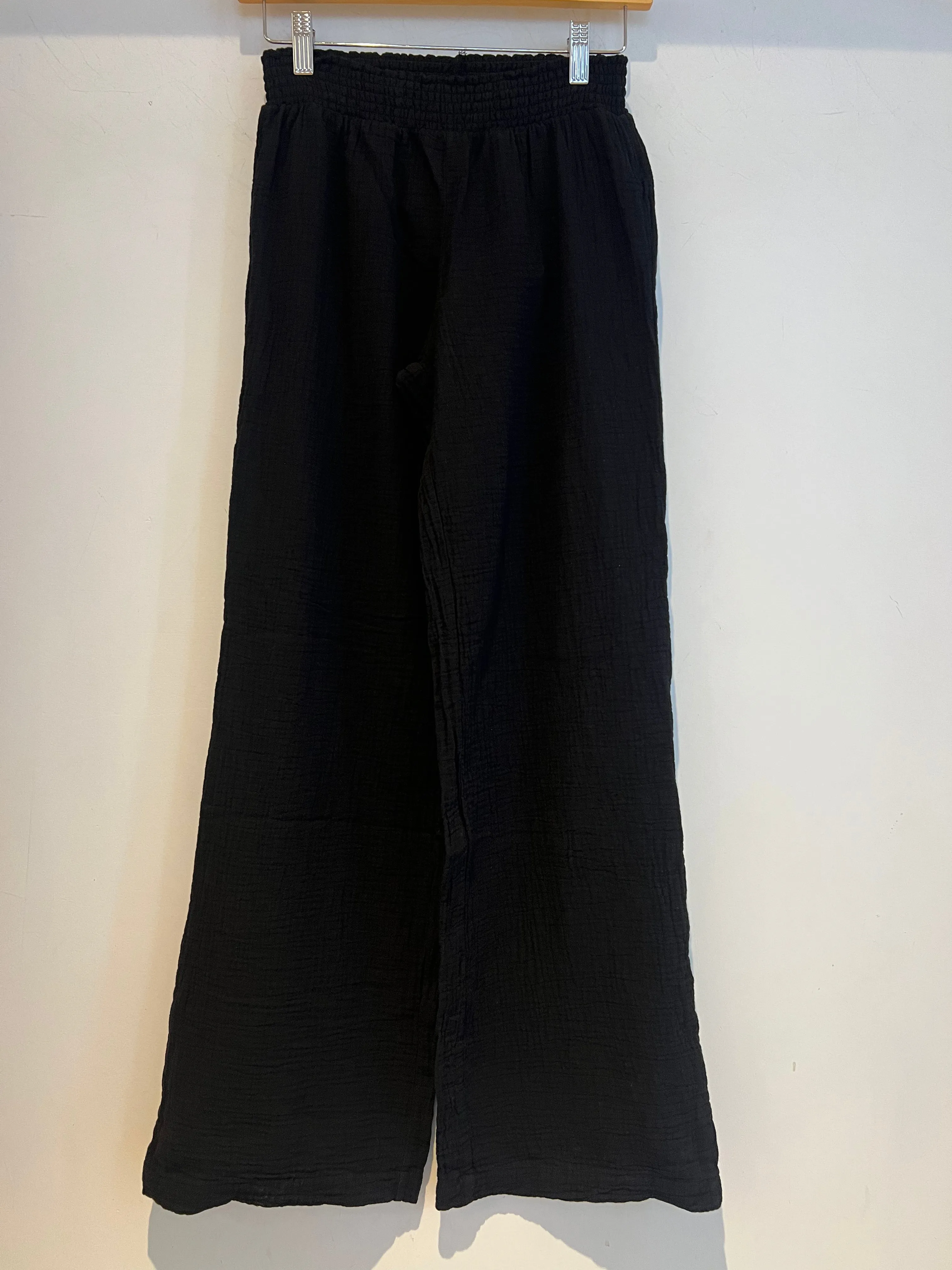 SMOCKED WAIST WIDE LEG PANT