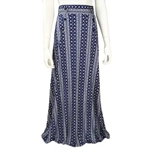 Striped Button Tab Maxi Skirt SK4467