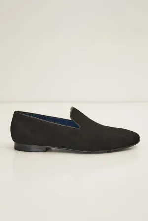 The Formal Leather Loafer - Black Suede