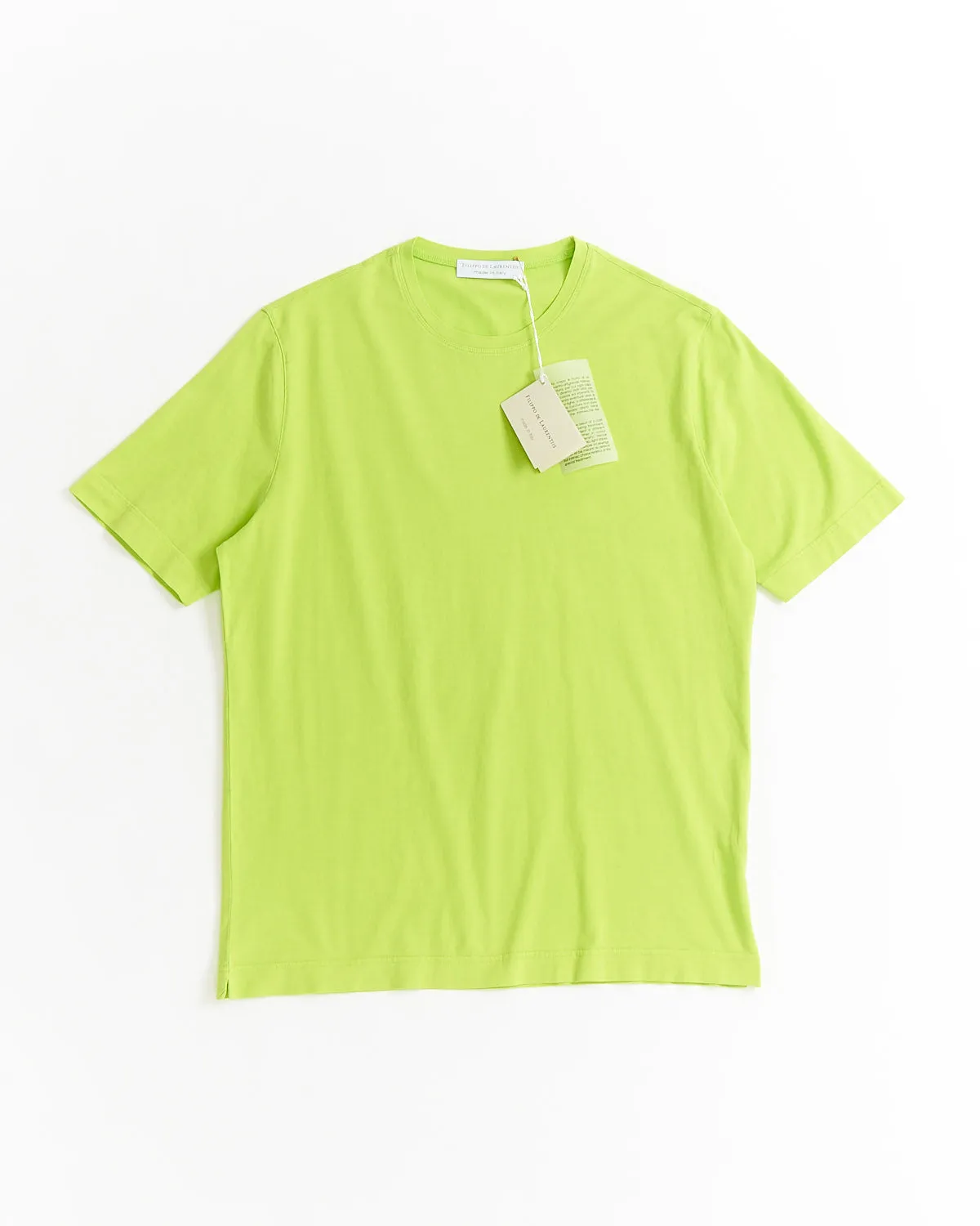 Washed Cotton Crewneck T-Shirt / Lime