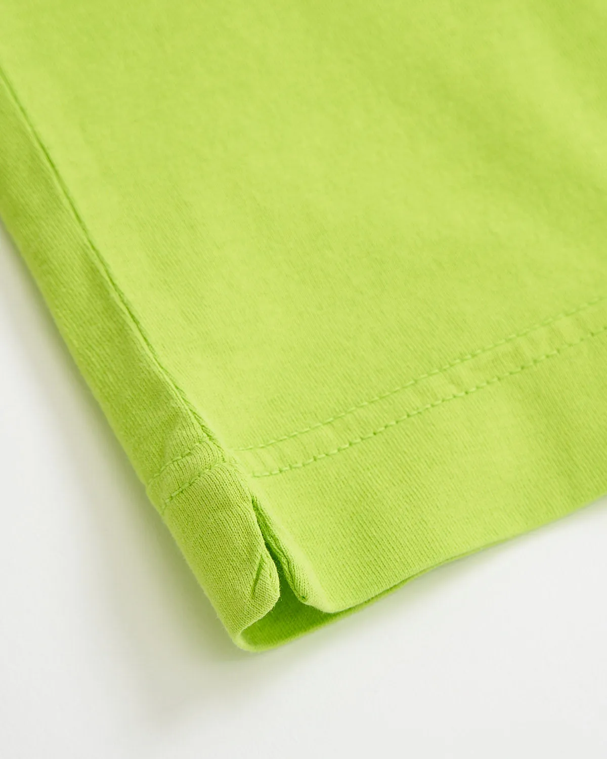 Washed Cotton Crewneck T-Shirt / Lime
