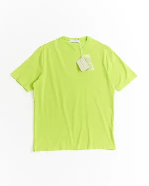 Washed Cotton Crewneck T-Shirt / Lime