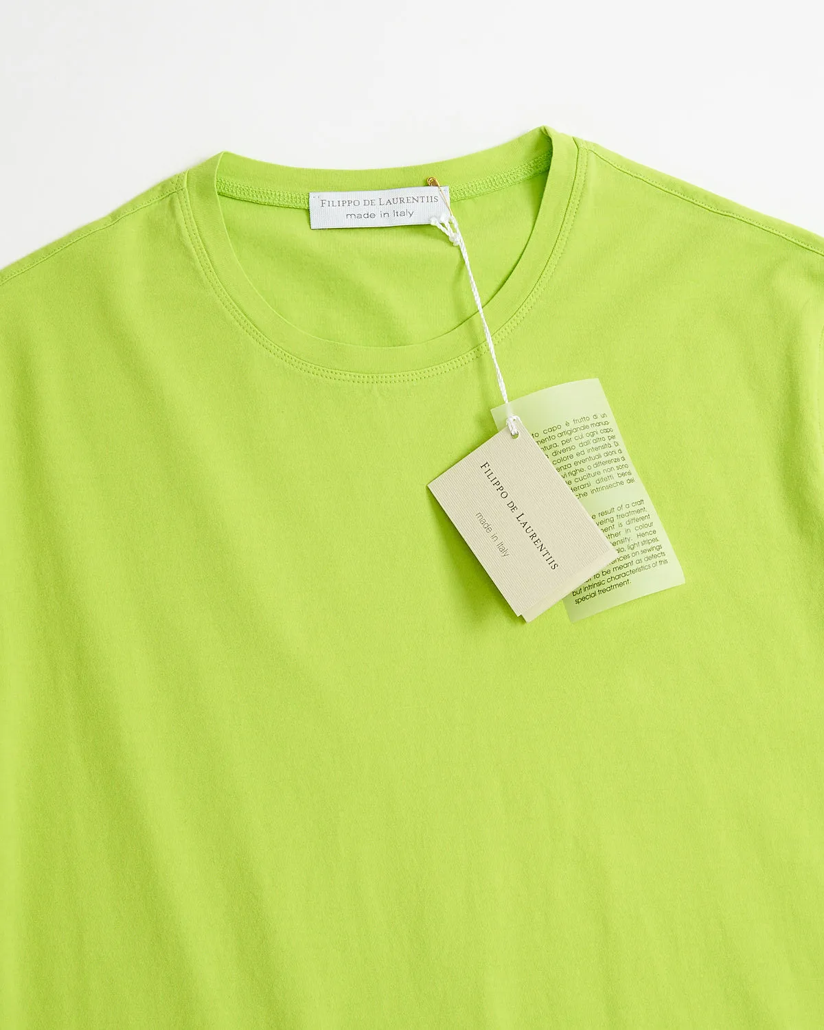 Washed Cotton Crewneck T-Shirt / Lime