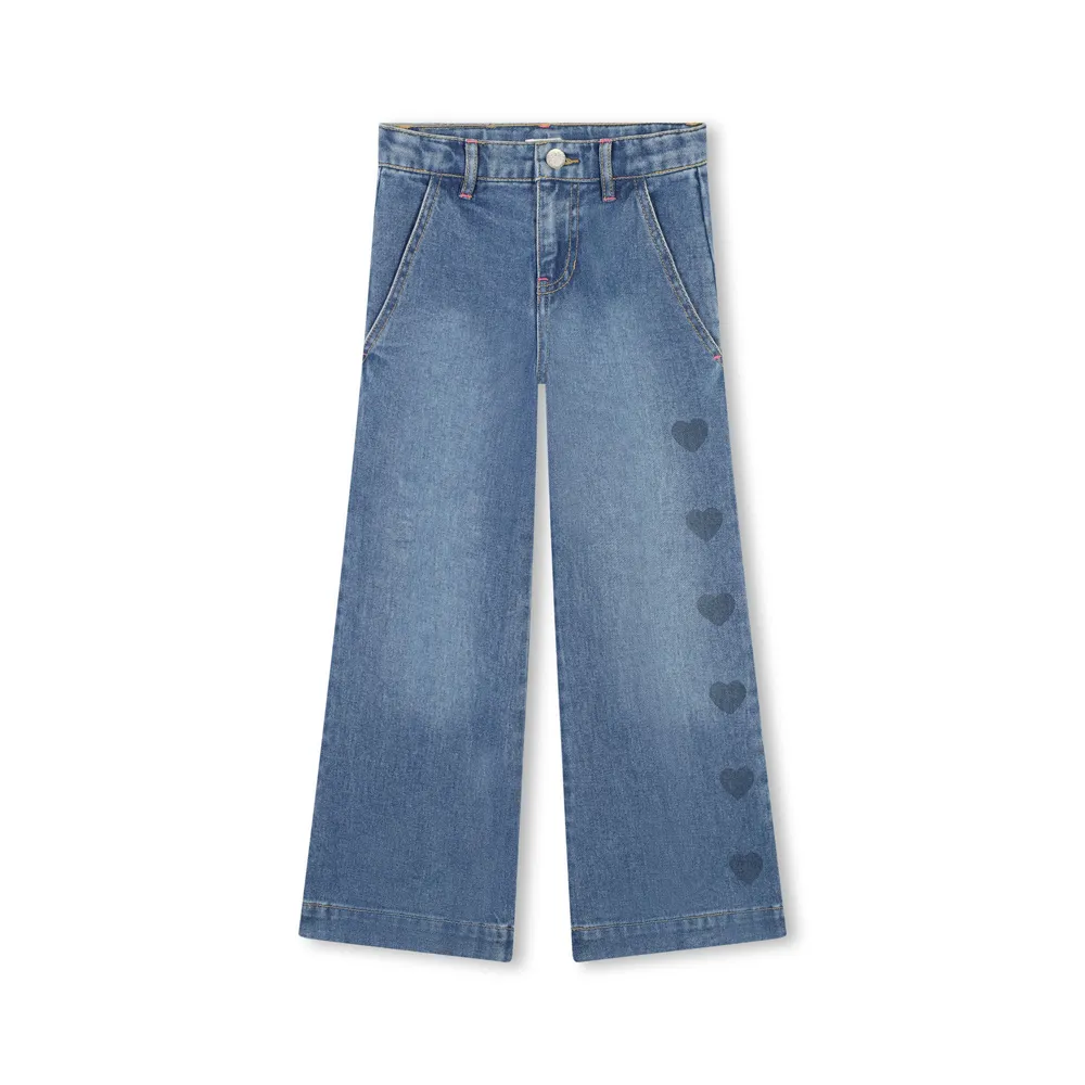 Wide Leg Denim Trousers