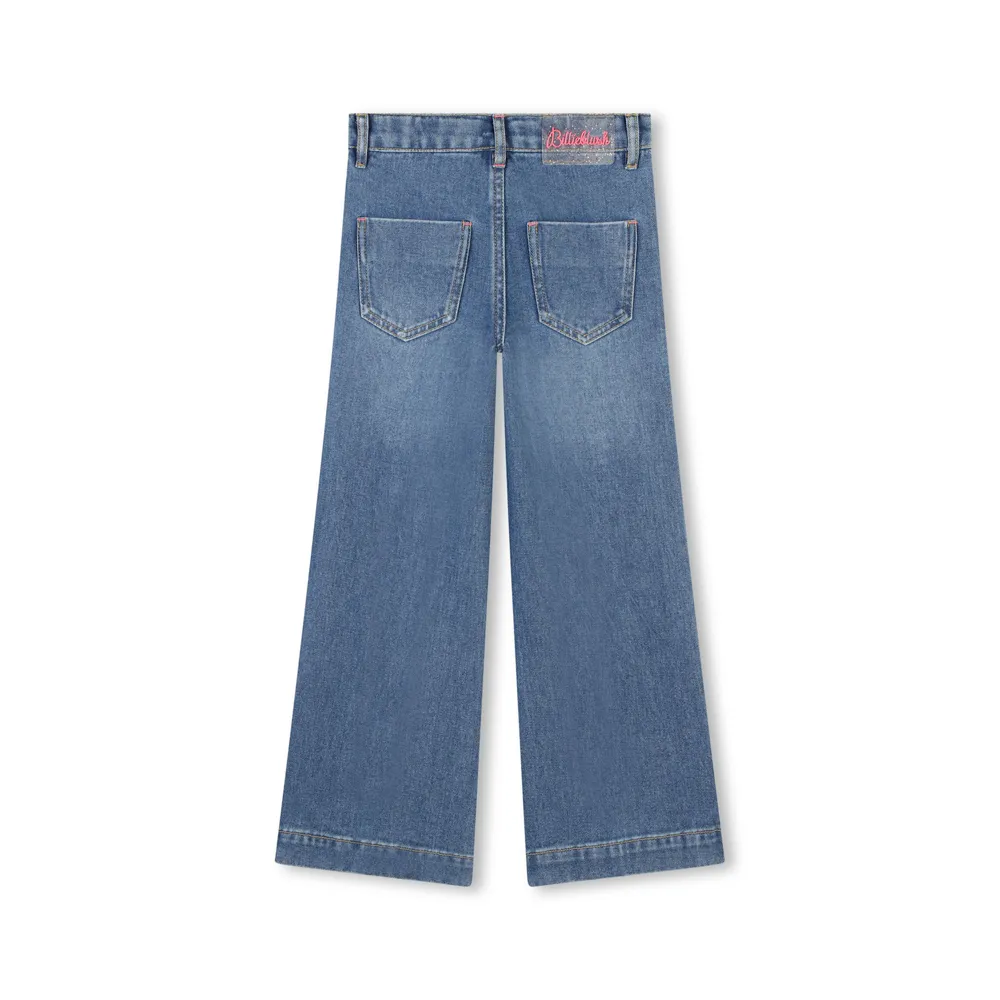 Wide Leg Denim Trousers