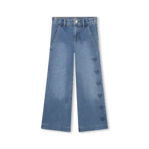 Wide Leg Denim Trousers