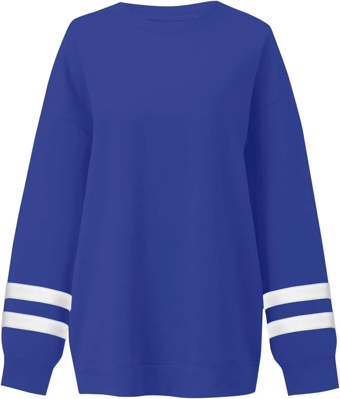 Women's Sweatshirts Loose Casual Trendy Long Sleeve Striped Printed Crew Neck Oversized Sports Sweatshirt Plus Size, S-5XL