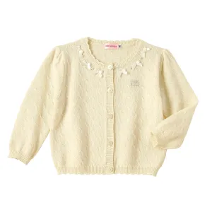 Wool Cardigan with Mini Ribbons